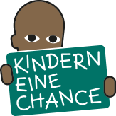 Illustration of a person holding a green sign with white text that reads "KINDERN EINE CHANCE," which is German for "A Chance for Children. Network Marketing Mastery